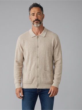 Goodfellow & Co - NWT - Tan Ribbed Polo Cardigan